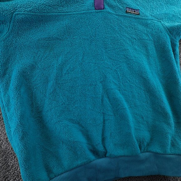 VTG Patagonia Womens Jacket Adult Fleece Purple Blue 1/4 Snap Pullover W/ Logo - Picture 11 of 15